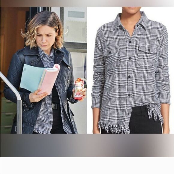 2 Anthropologie Button Down Shirts Current Elliot & Pilco Worn by Sophia Bush - Picture 2 of 16